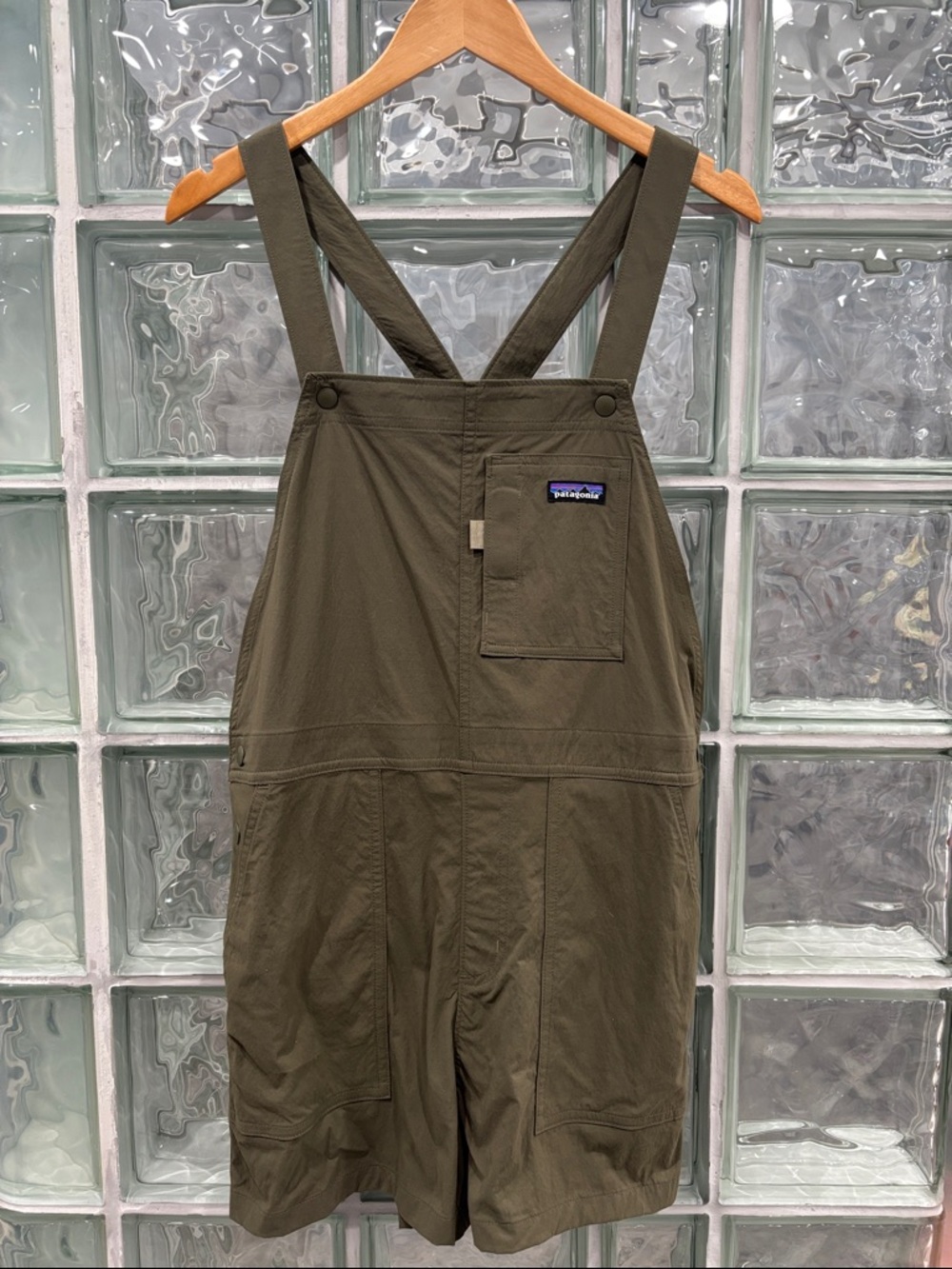 Patagonia Olive Utility Short Overalls